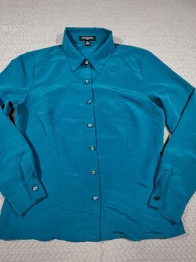 NOTATIONS Teal Button-Up Blouse